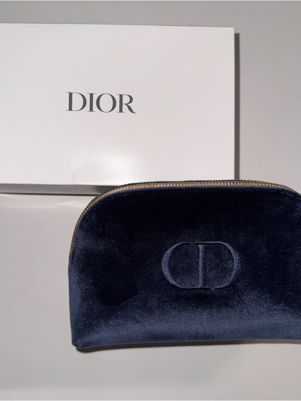 Dior GWP Navy Velvet Cosmetic Pouch